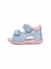 Sandałki skórzane D.D.STEP G075-61329A AERO BLUE na rzepy